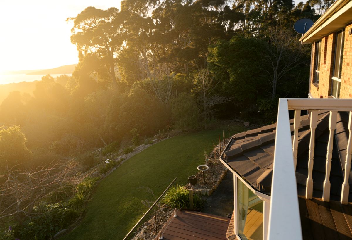 From the balcony, in the low sun