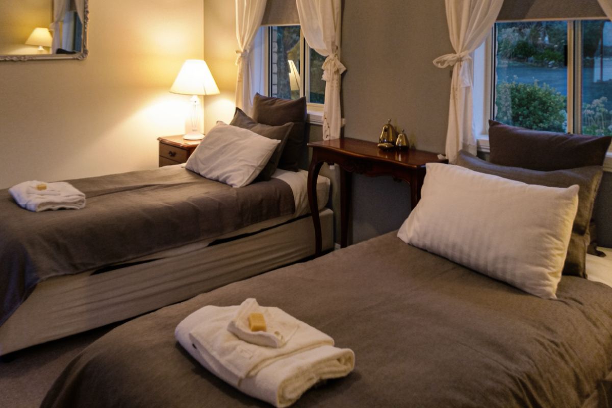 Twins, with towels laid out