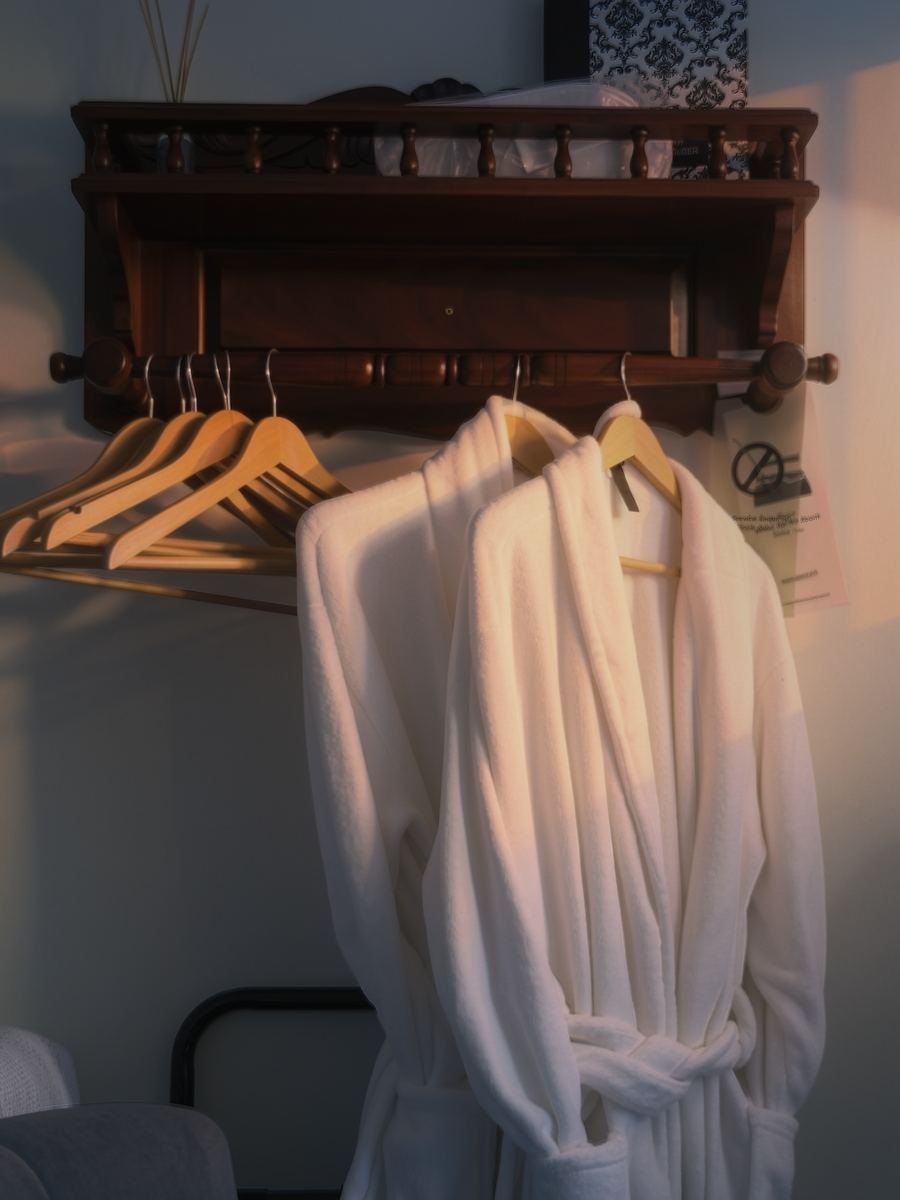 Dressing gowns, both rooms’ worth