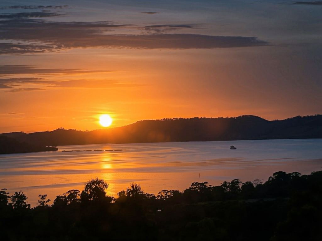 Sunrise over the water